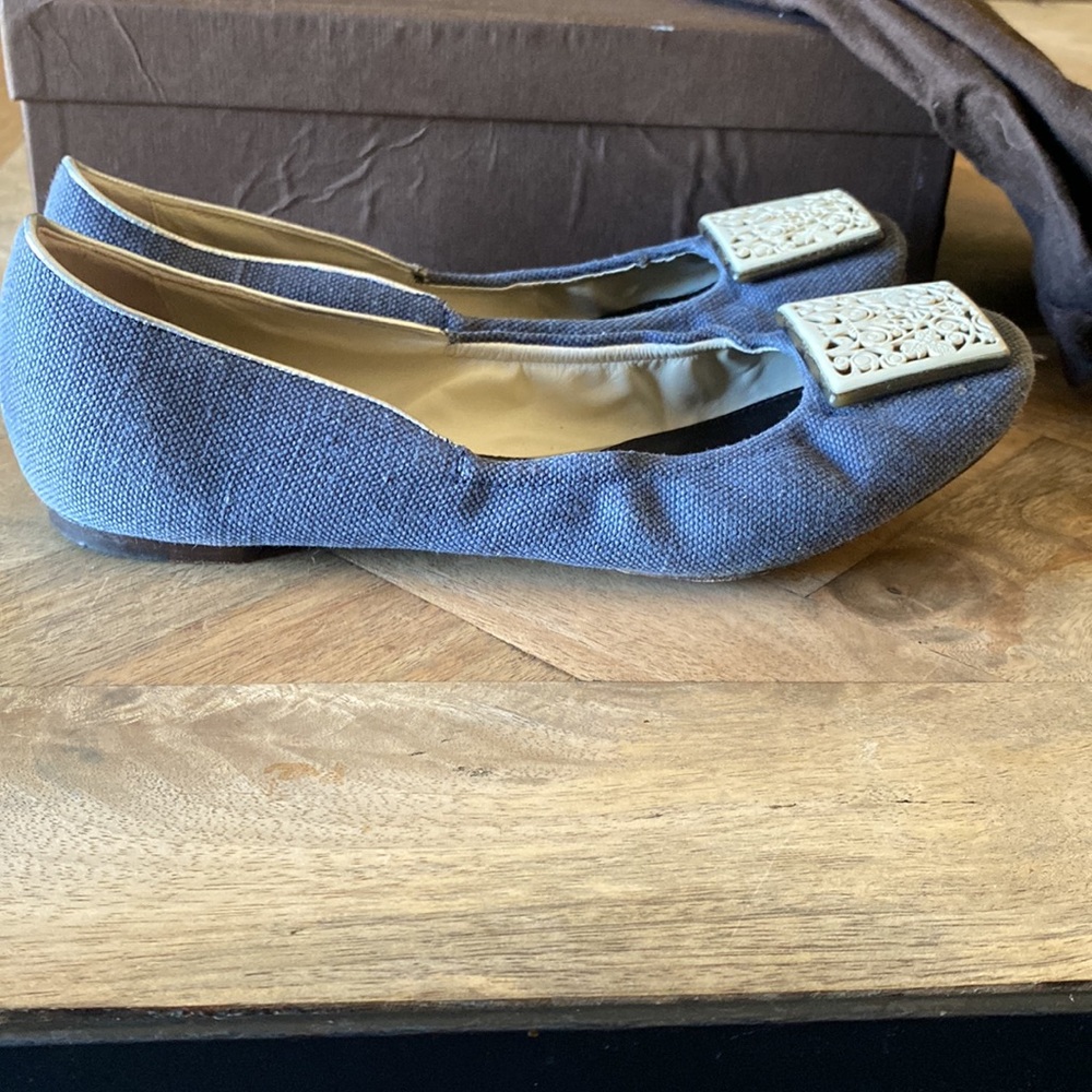 Elie Tahari  linen ballet flats. Size 38 1/2 - Picture 2 of 9
